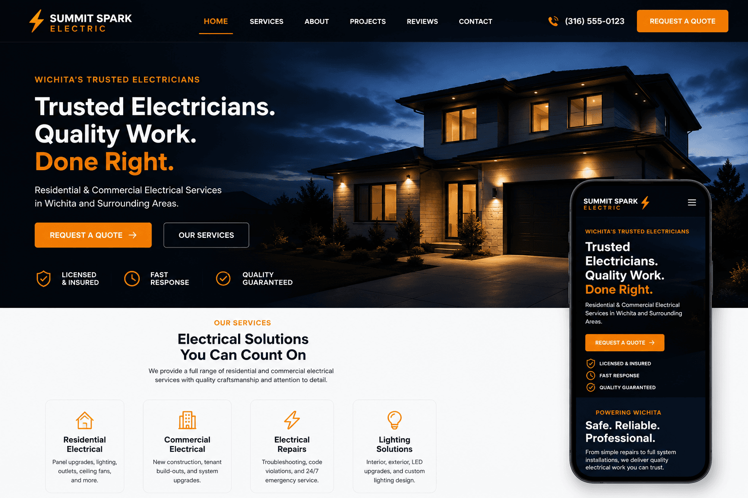 Summit Spark Electric website preview